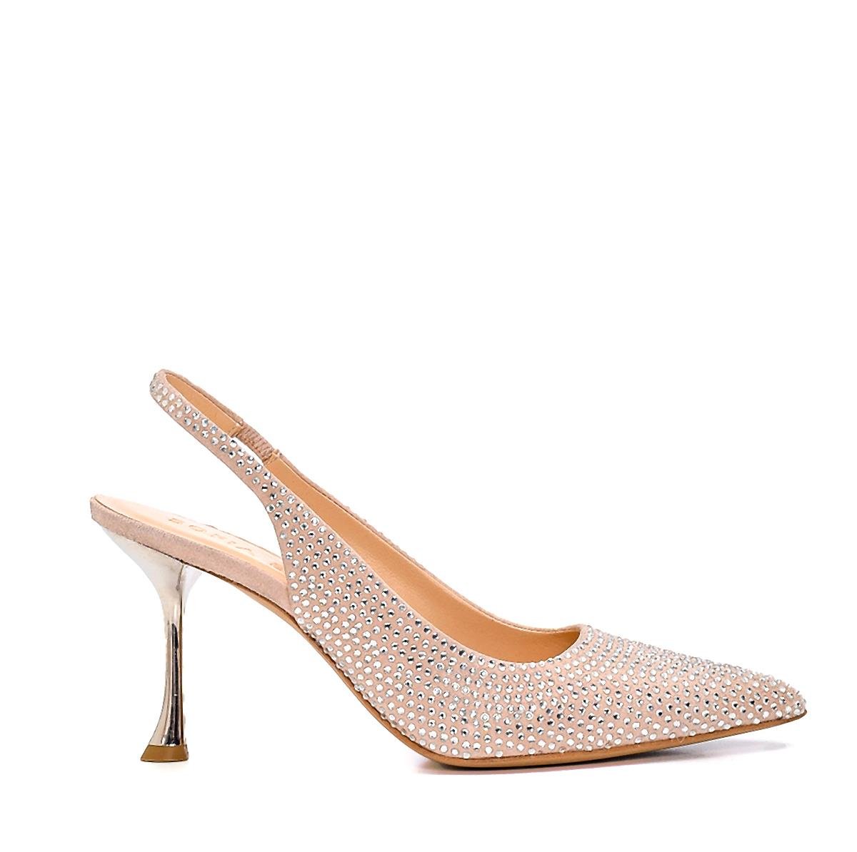 Sılvana Bej Süet  Kadın Stiletto & Abiye