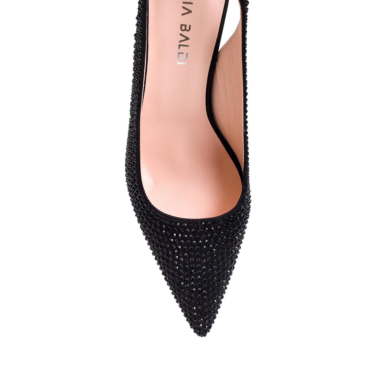 Sılvana Siyah Saten  Kadın Stiletto & Abiye