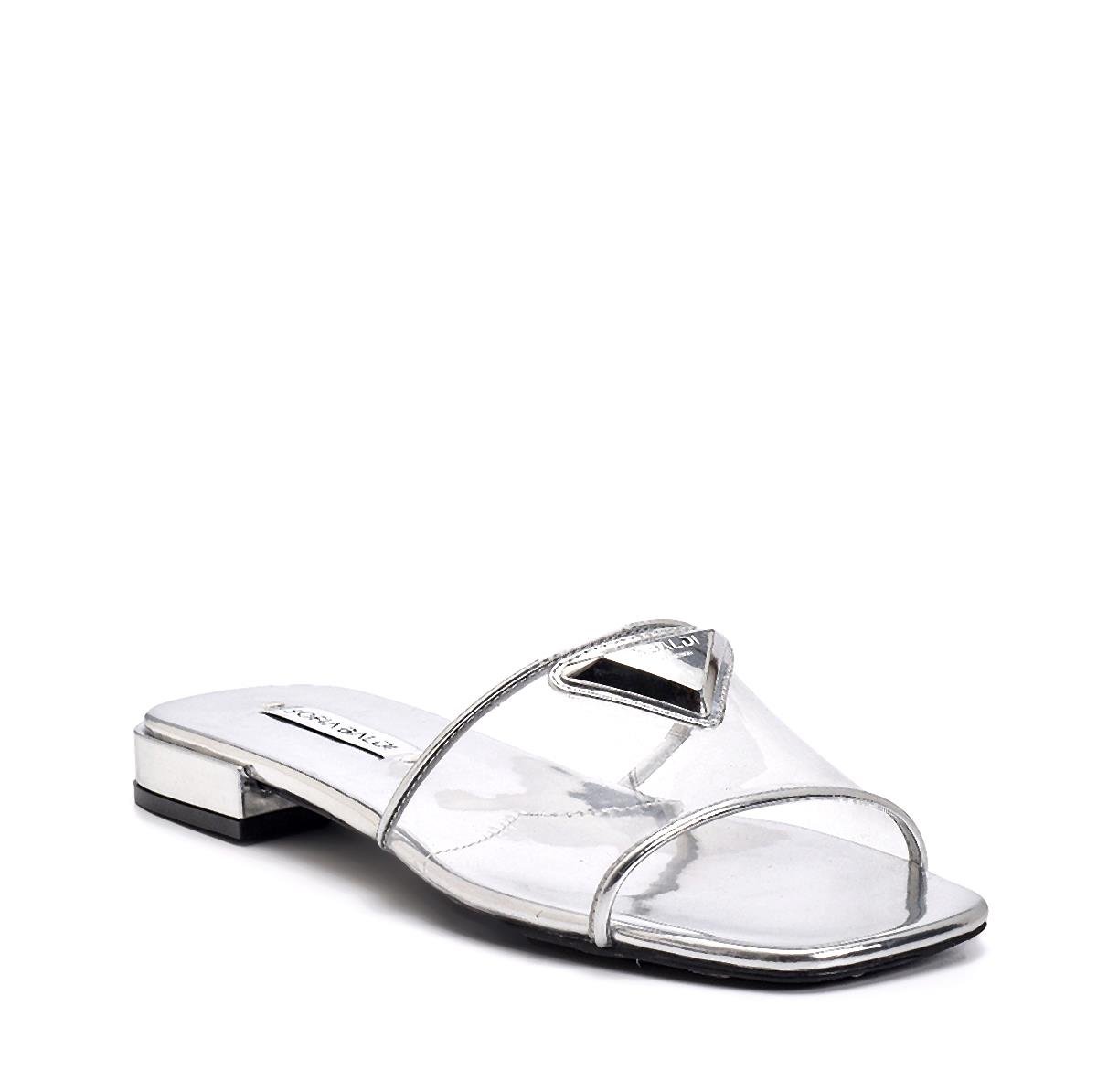 Sovıa Gümüş Şeffaf  Kadın Topuklu Terlik