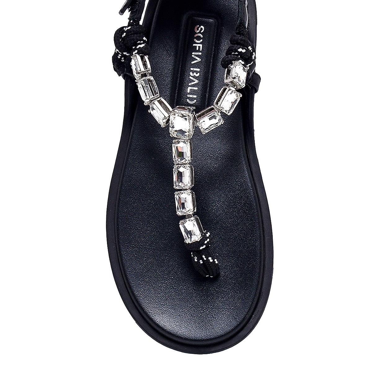 STROPE SİYAH TEKSTİL Kadın DÜZ SANDALETSTROPE SİYAH TEKSTİL Kadın DÜZ SANDALET