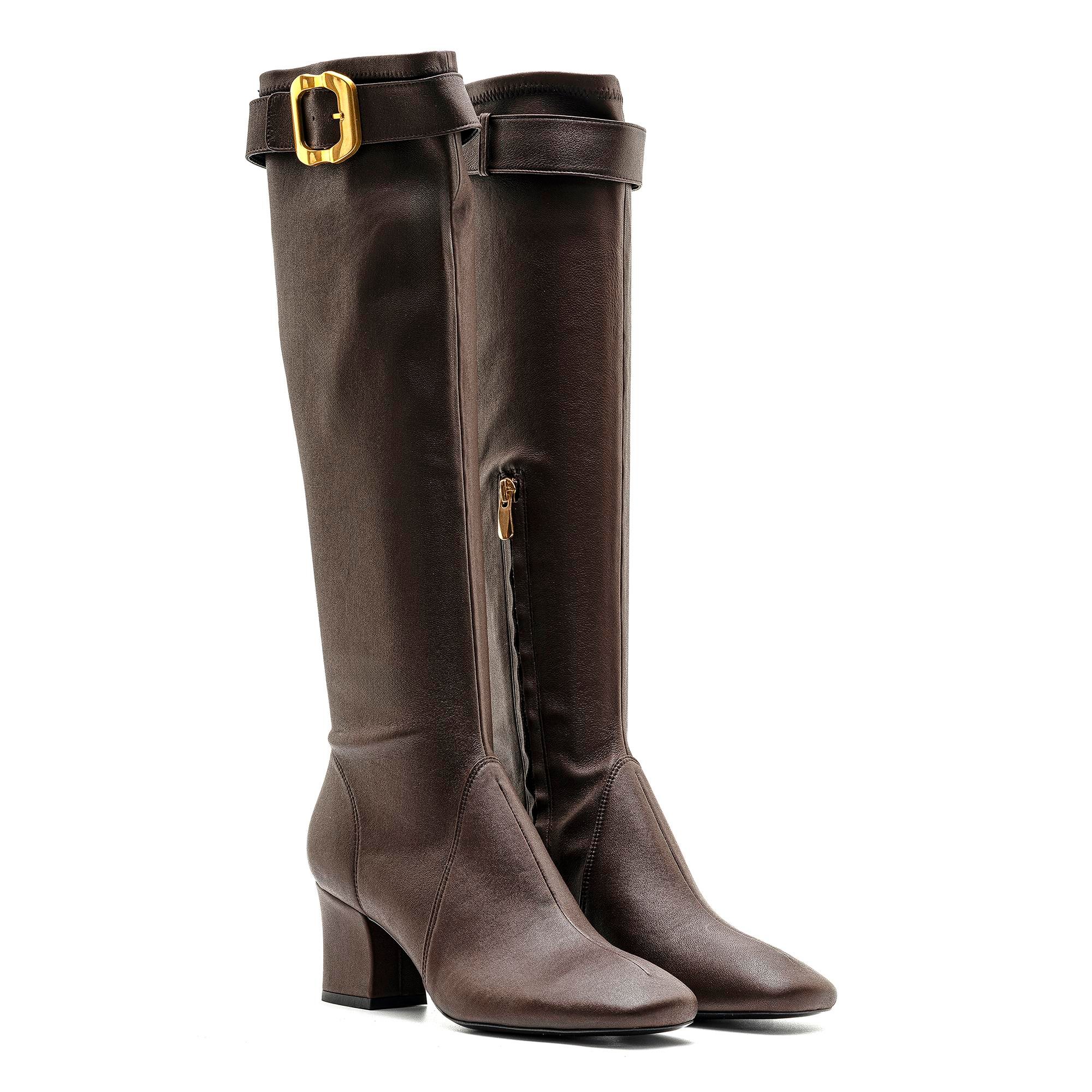 TAGE KAHVE HAKİKİ DERİ Kadın TOPUKLU ÇİZMETAGE KAHVE HAKİKİ DERİ Kadın TOPUKLU ÇİZME