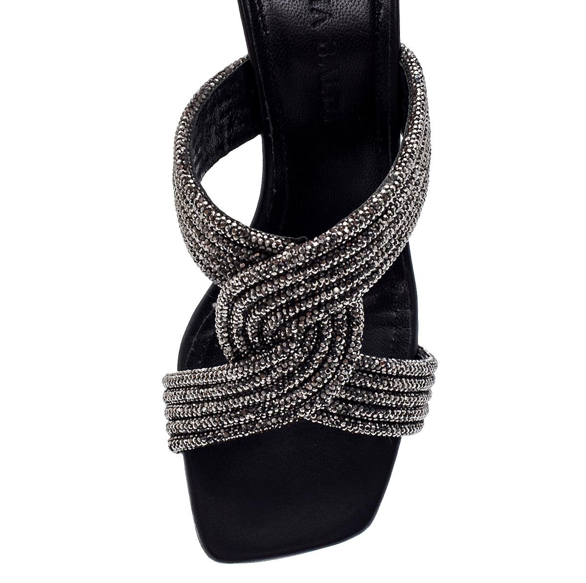 Torstein Siyah  Taşlı Kadın Topuklu Terlik