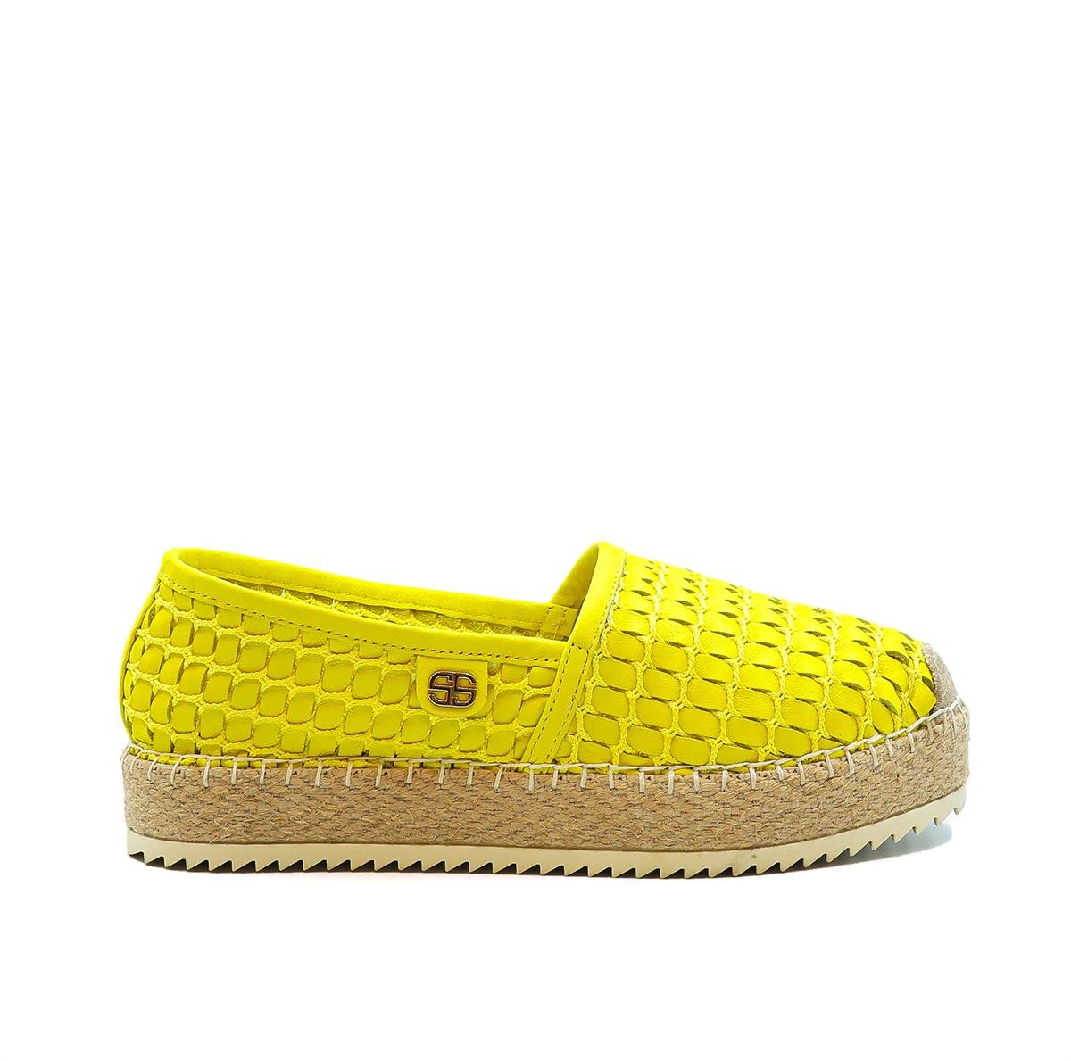 Tyon Sarı Deri  Kadın Espadril