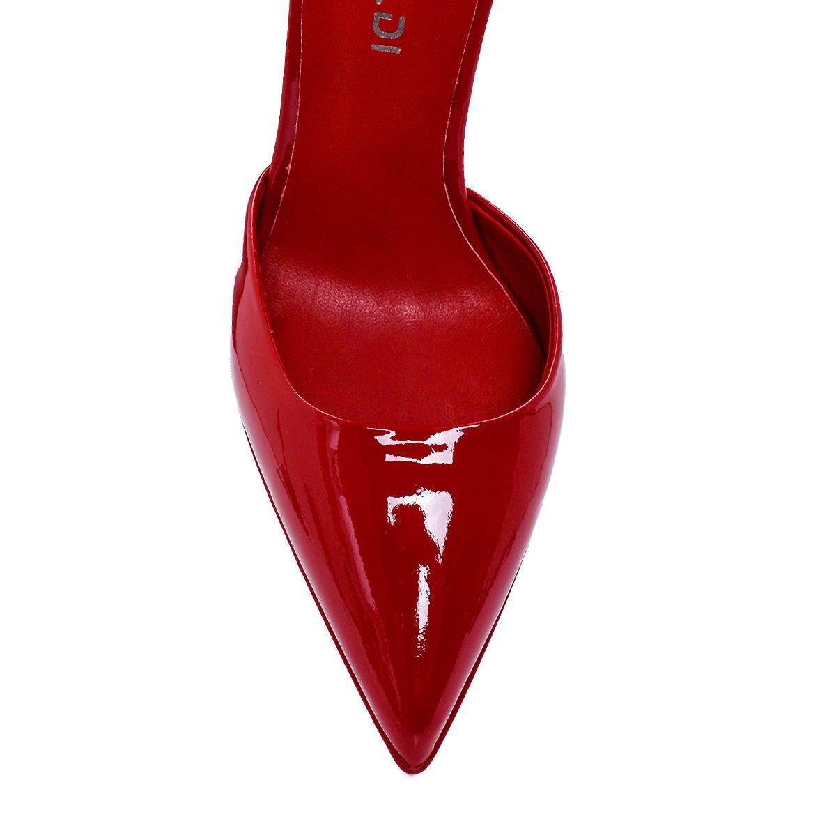 Uruk Kırmızı Deri  Kadın Dolgu Topuk