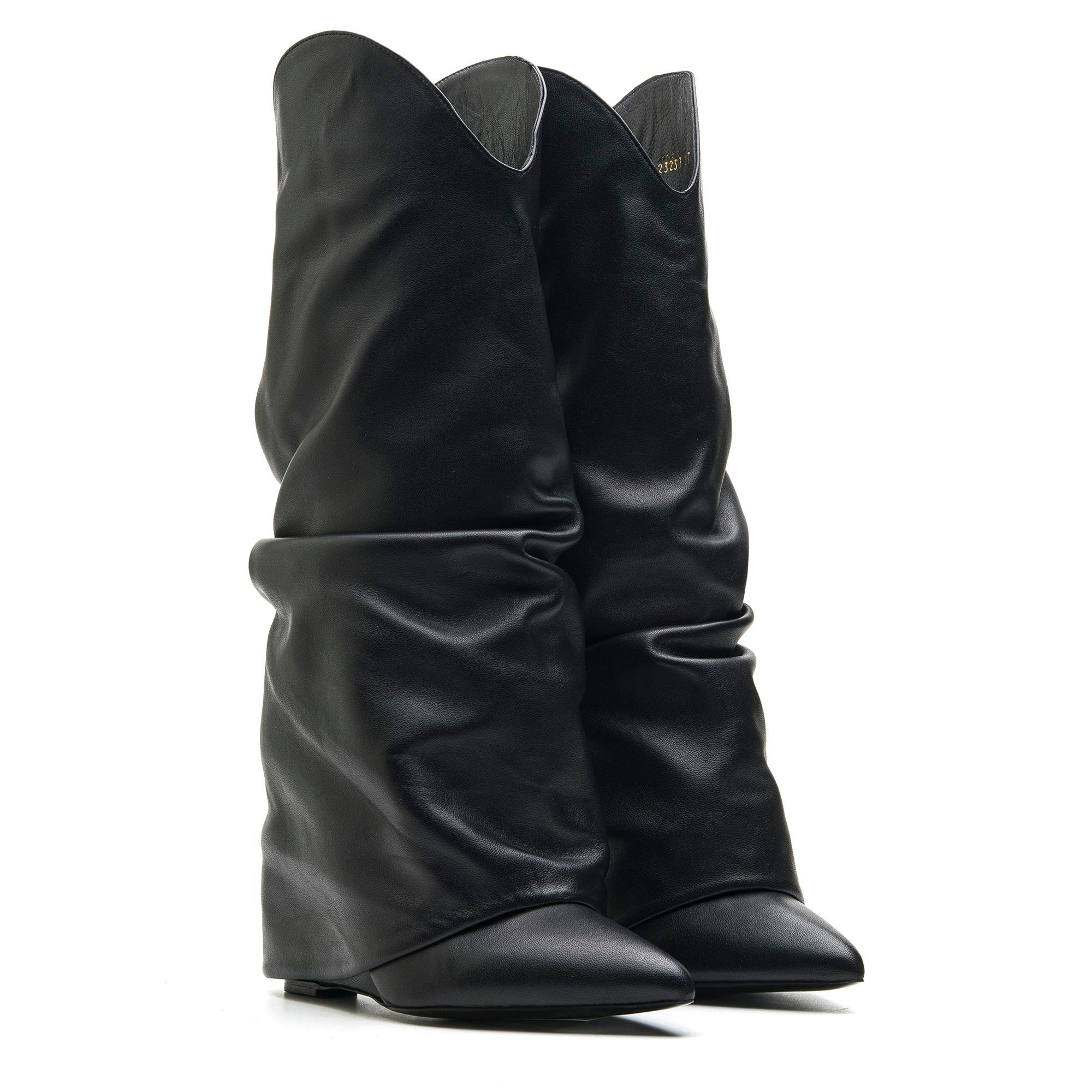 VANSY SİYAH HAKİKİ DERİ Kadın TOPUKLU ÇİZMEVANSY SİYAH HAKİKİ DERİ Kadın TOPUKLU ÇİZME