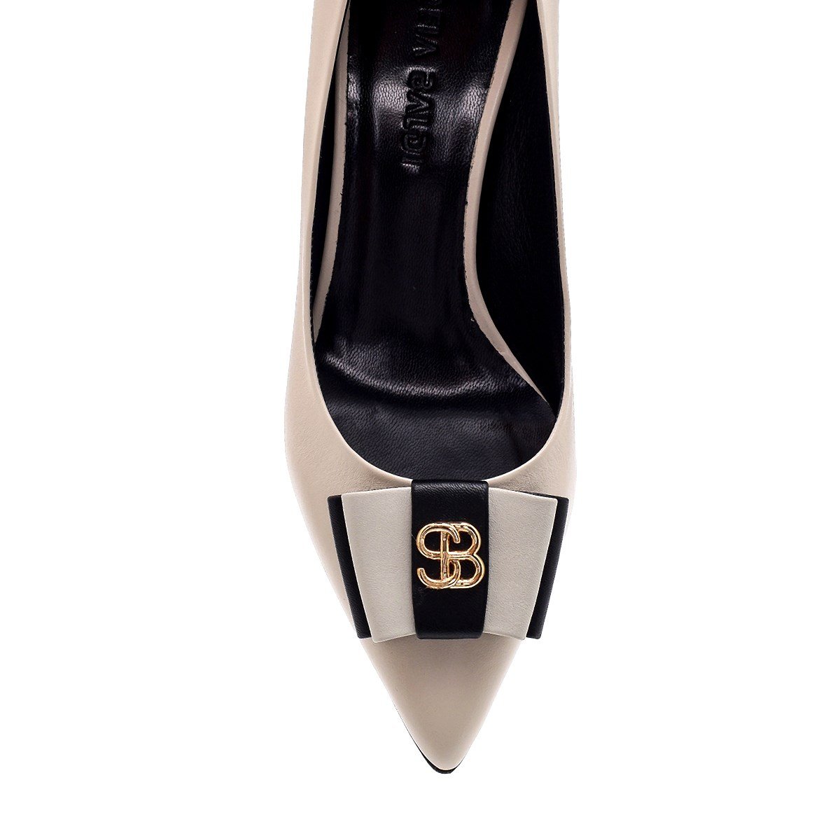 Vedran Krem Deri Toka Kadın Stiletto & Abiye