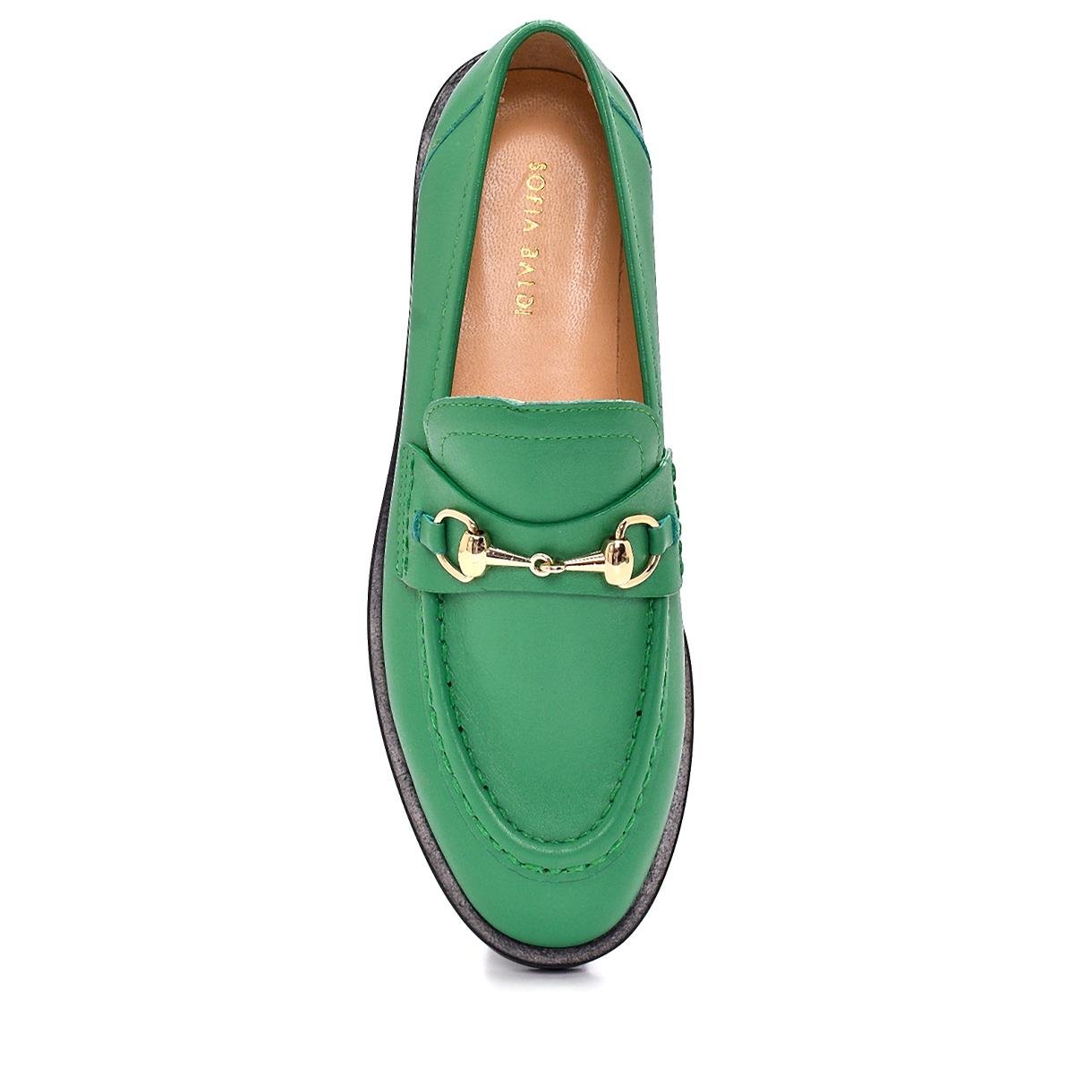 Verda Yeşil Deri  Kadın Günlük Ayakkabı