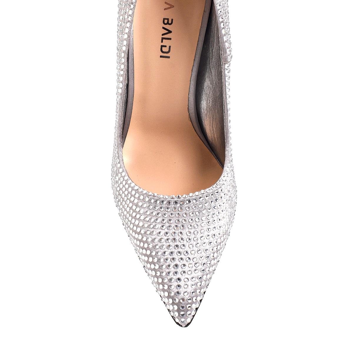 Volla Gümüş Saten  Kadın Stiletto & Abiye