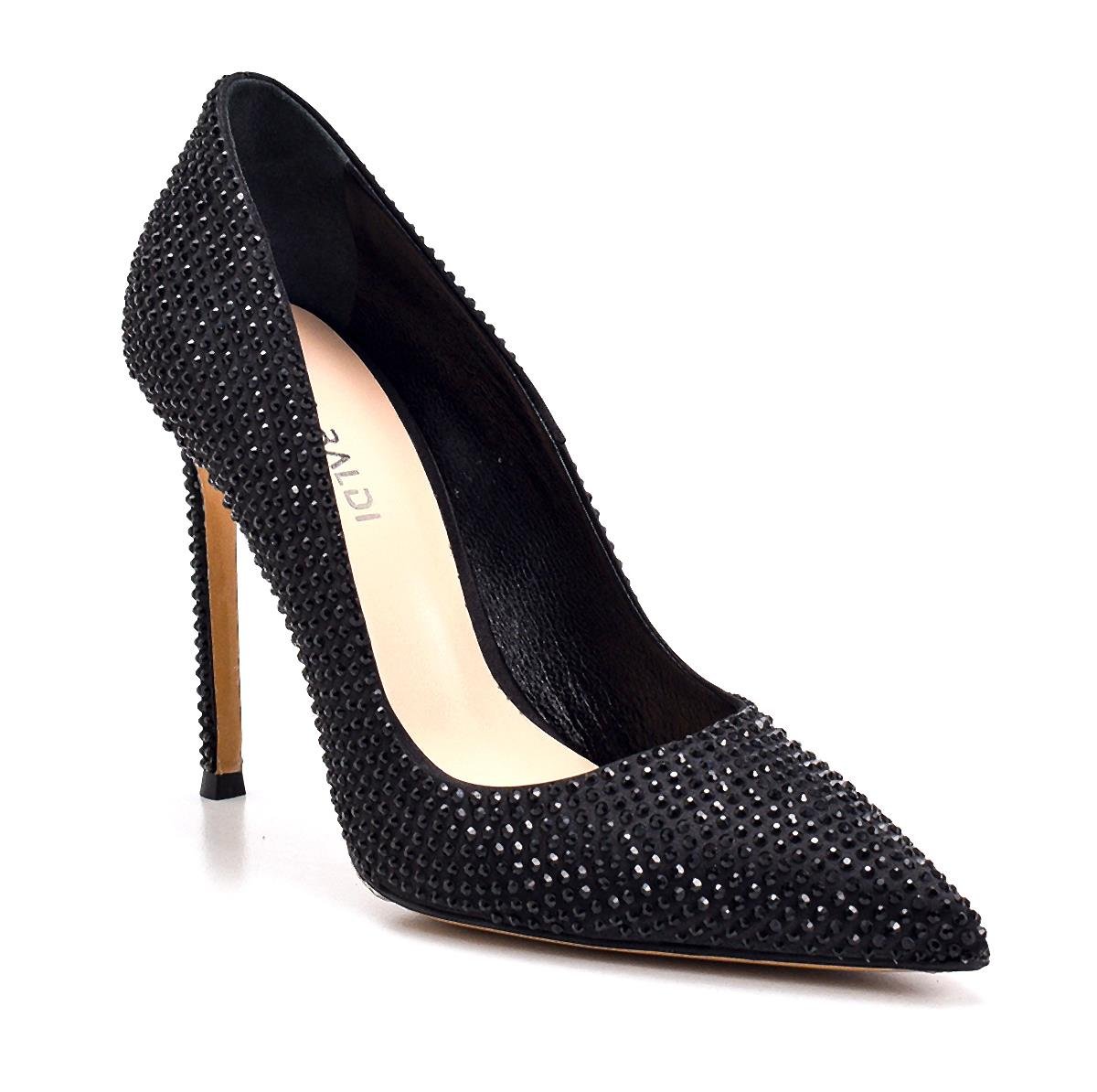 Volla Siyah Süet  Kadın Stiletto & Abiye