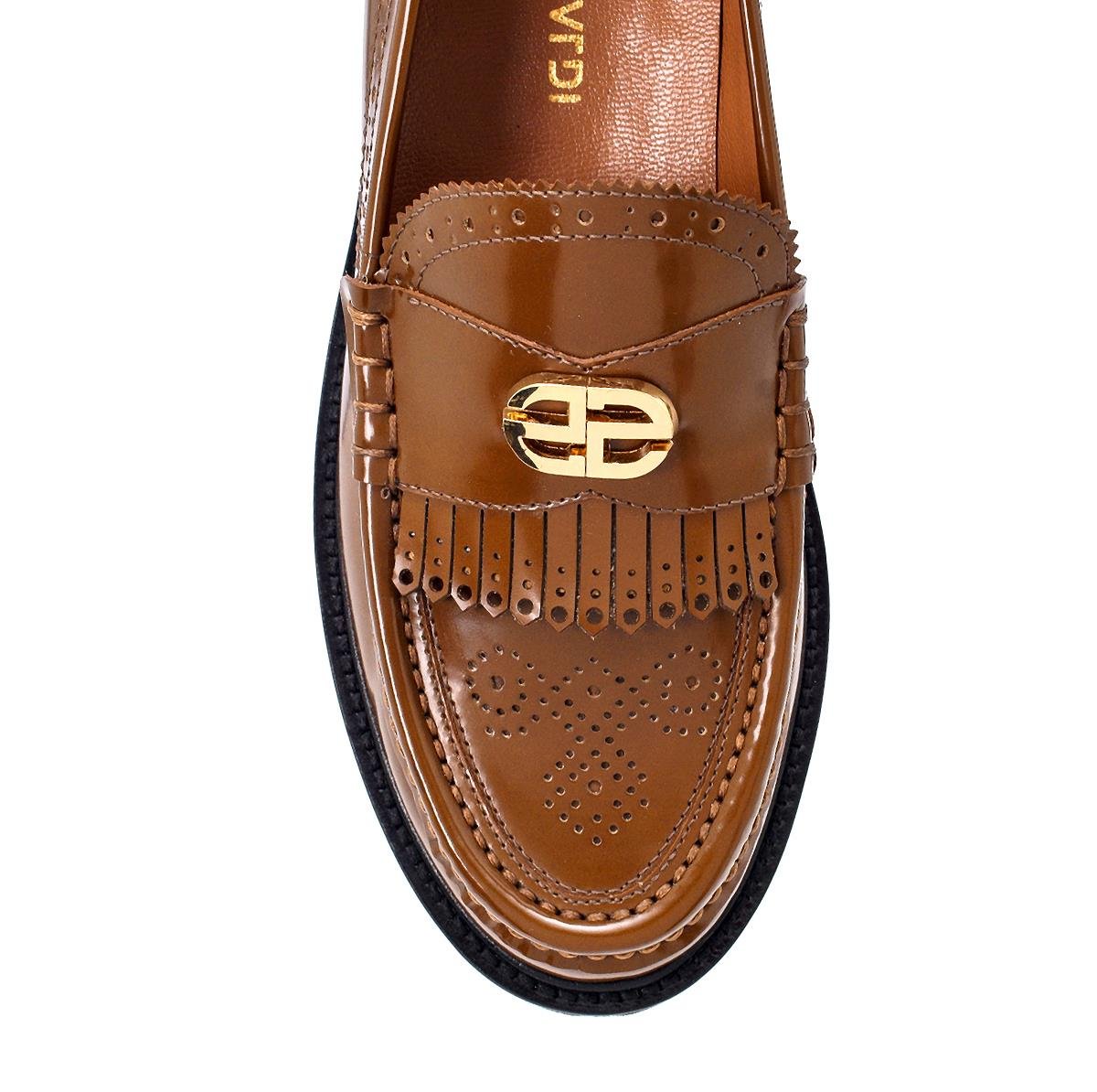 Yoga Kahve Deri  Kadın Loafer