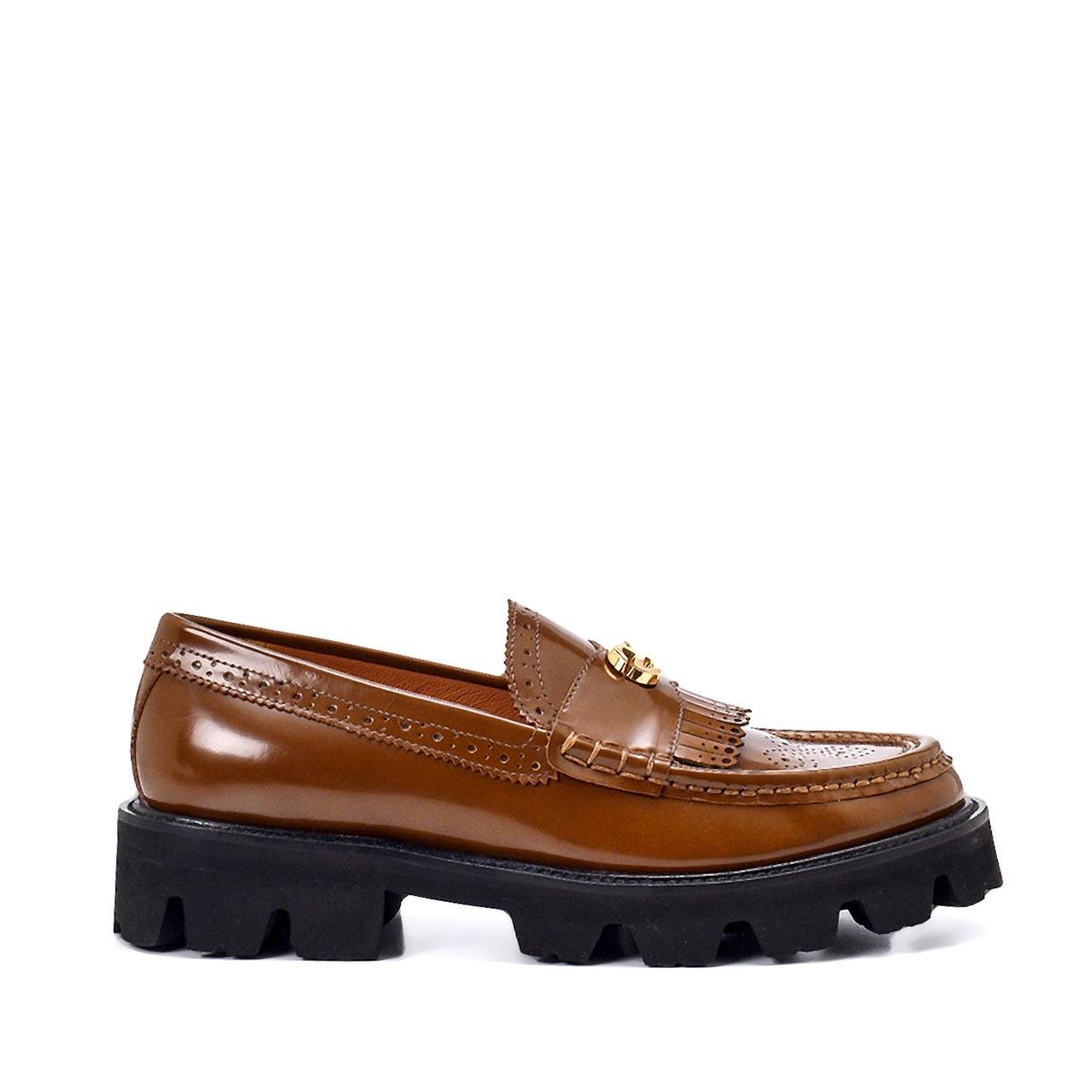 Yoga Kahve Deri  Kadın Loafer