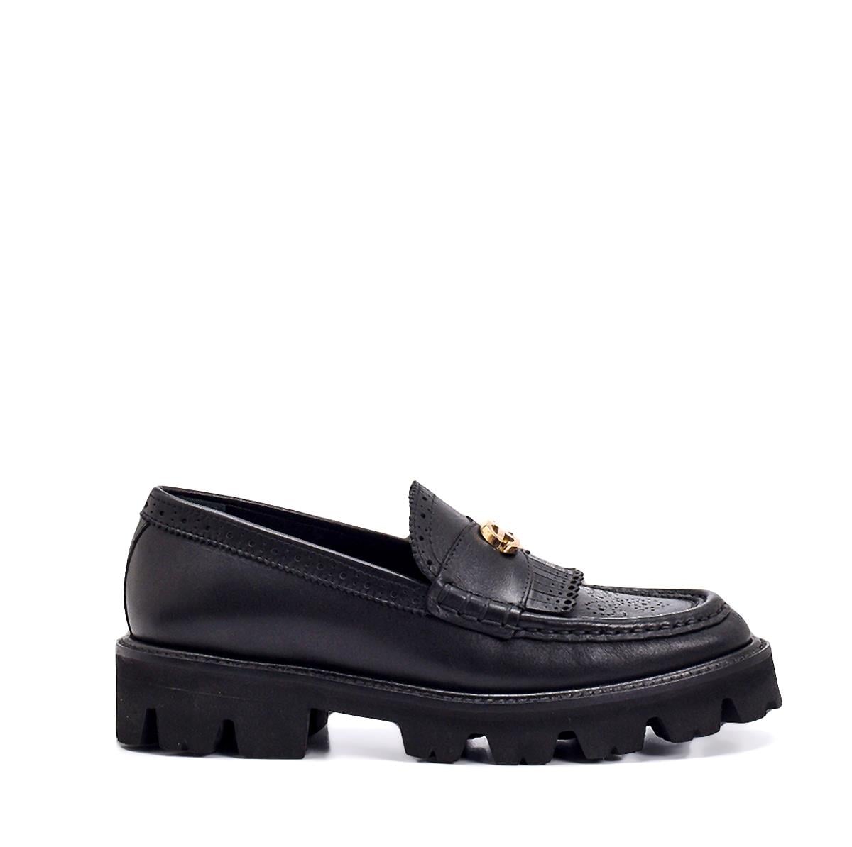 Yoga Siyah Deri  Kadın Loafer