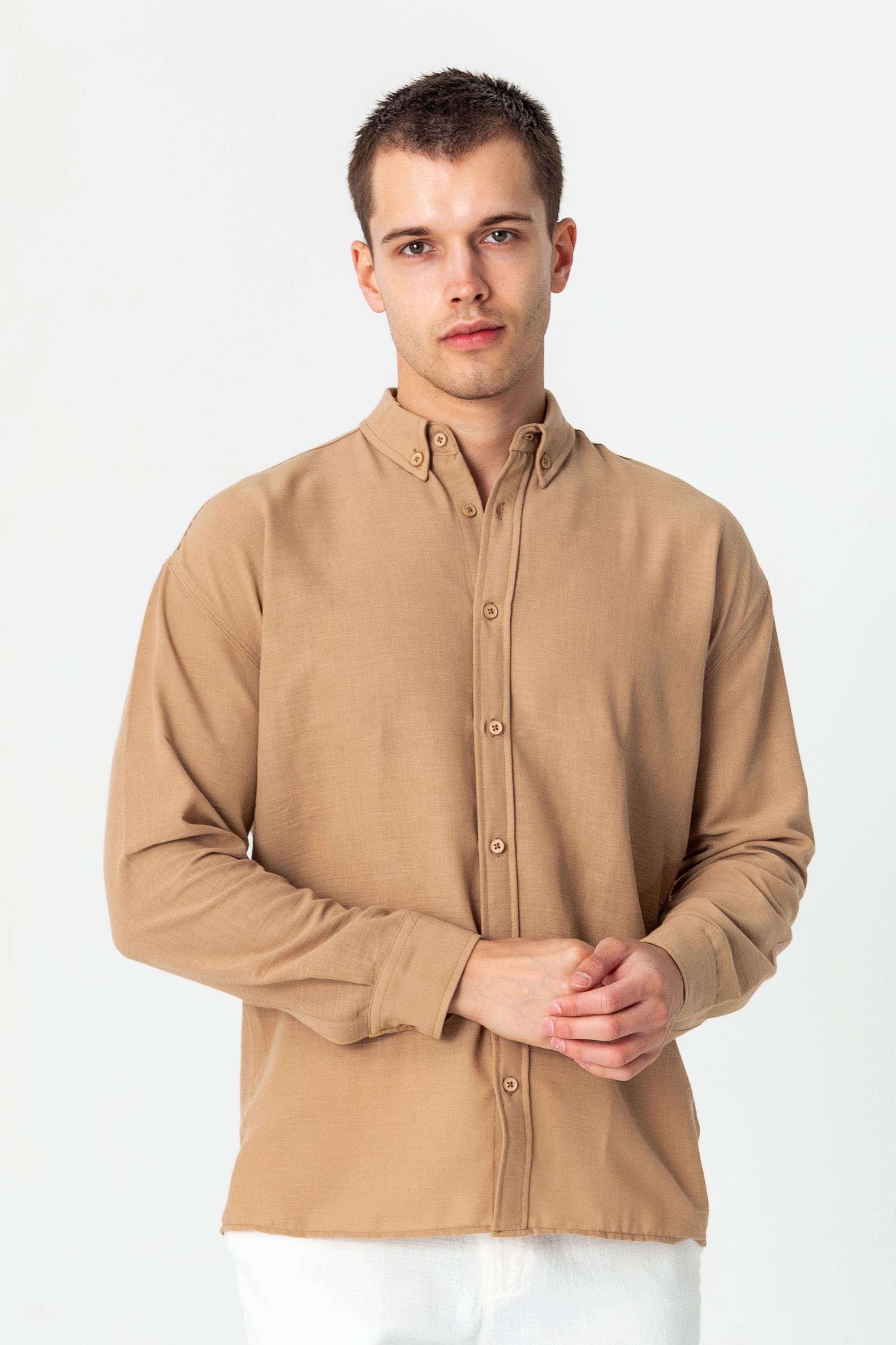 CEKMON Erkek Ketegn Görünümlü Rahat Kesim Yazlık Gömlek 