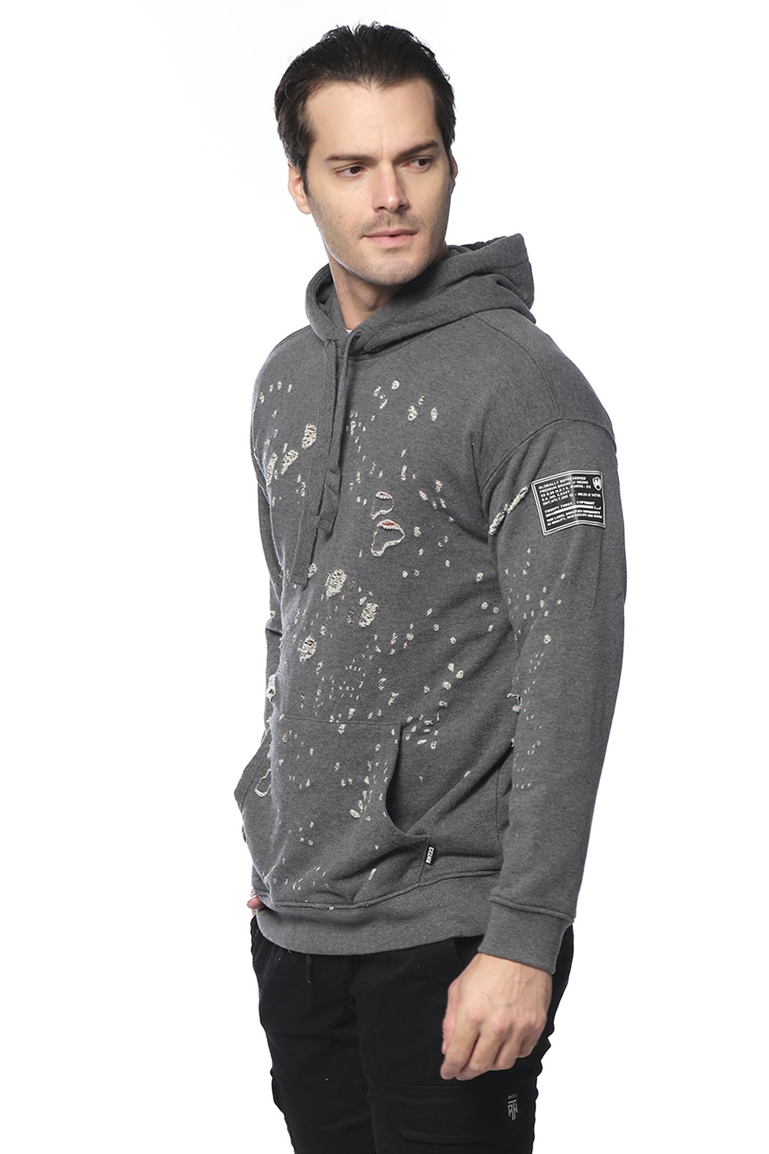 CEKMON Lazer Yırtıklı Erkek Sweatshırts 