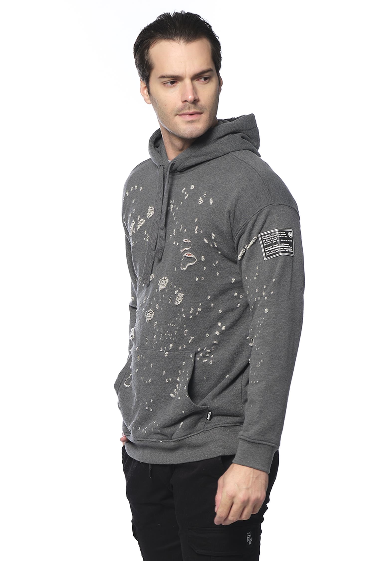 CEKMON Lazer Yırtıklı Erkek Sweatshırts 