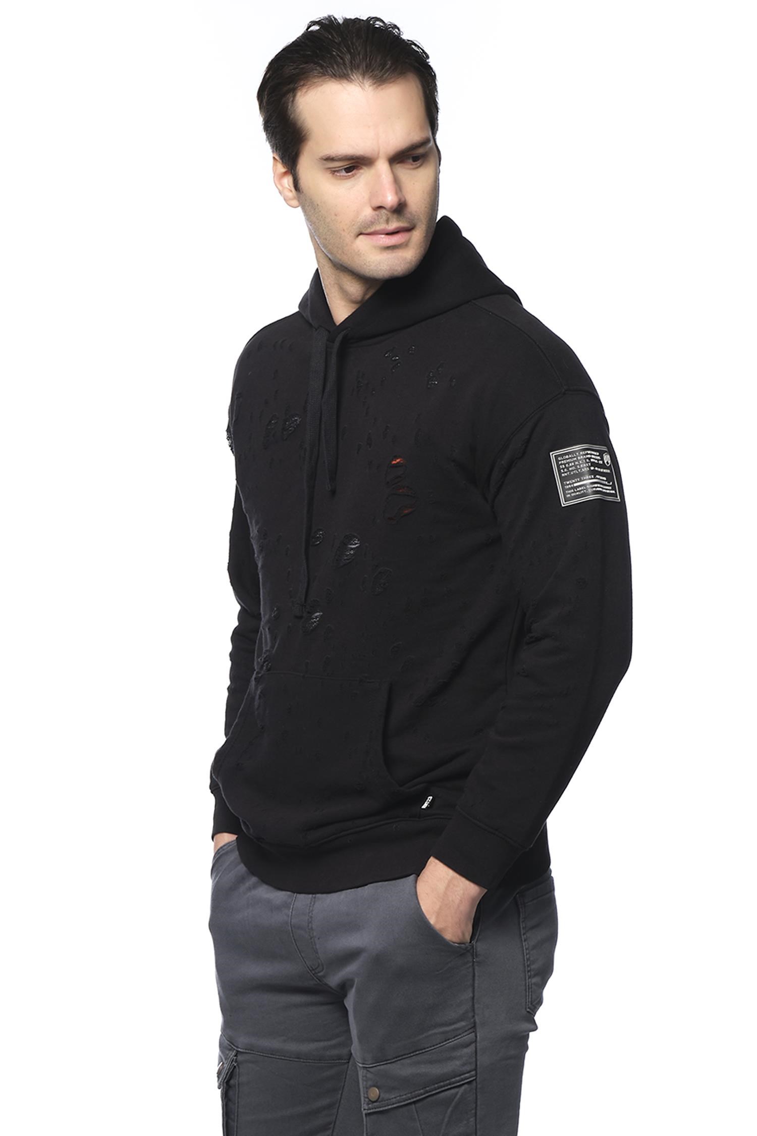 CEKMON Lazer Yırtıklı Erkek Sweatshırts 