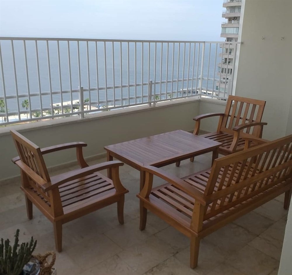 Açelya Ahşap Oturma Grubu Gürgen Ağacından (4 Kişilik) Bahçe/Balkon/Salon/Oturma Odası