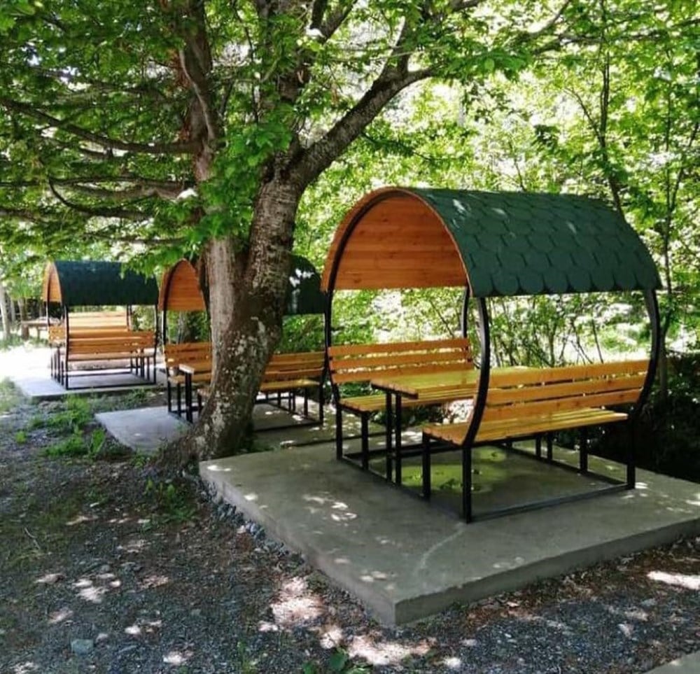 Bahçe Masası Ahşap Kamelya/Çardak Piknik Masası (6 Kişilik)