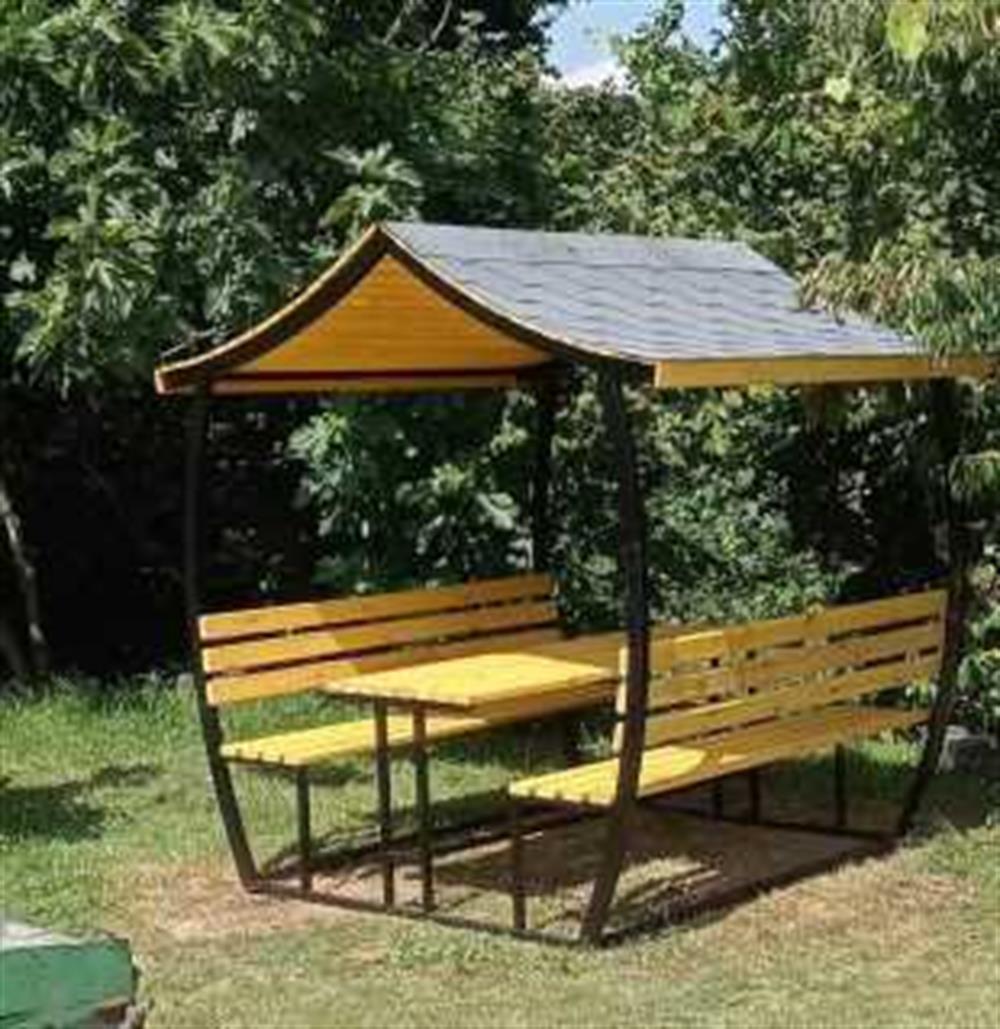 Japon Çatı Model Bahçe Masası Ahşap Kamelya/çardak Piknik Masası (8 Kişilik) JKÇ8-97