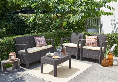  TARİFA İKİLİ ENJEKSİYON RATTAN OTURMA GRUBU KAHVE