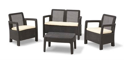  TARİFA İKİLİ ENJEKSİYON RATTAN OTURMA GRUBU KAHVE