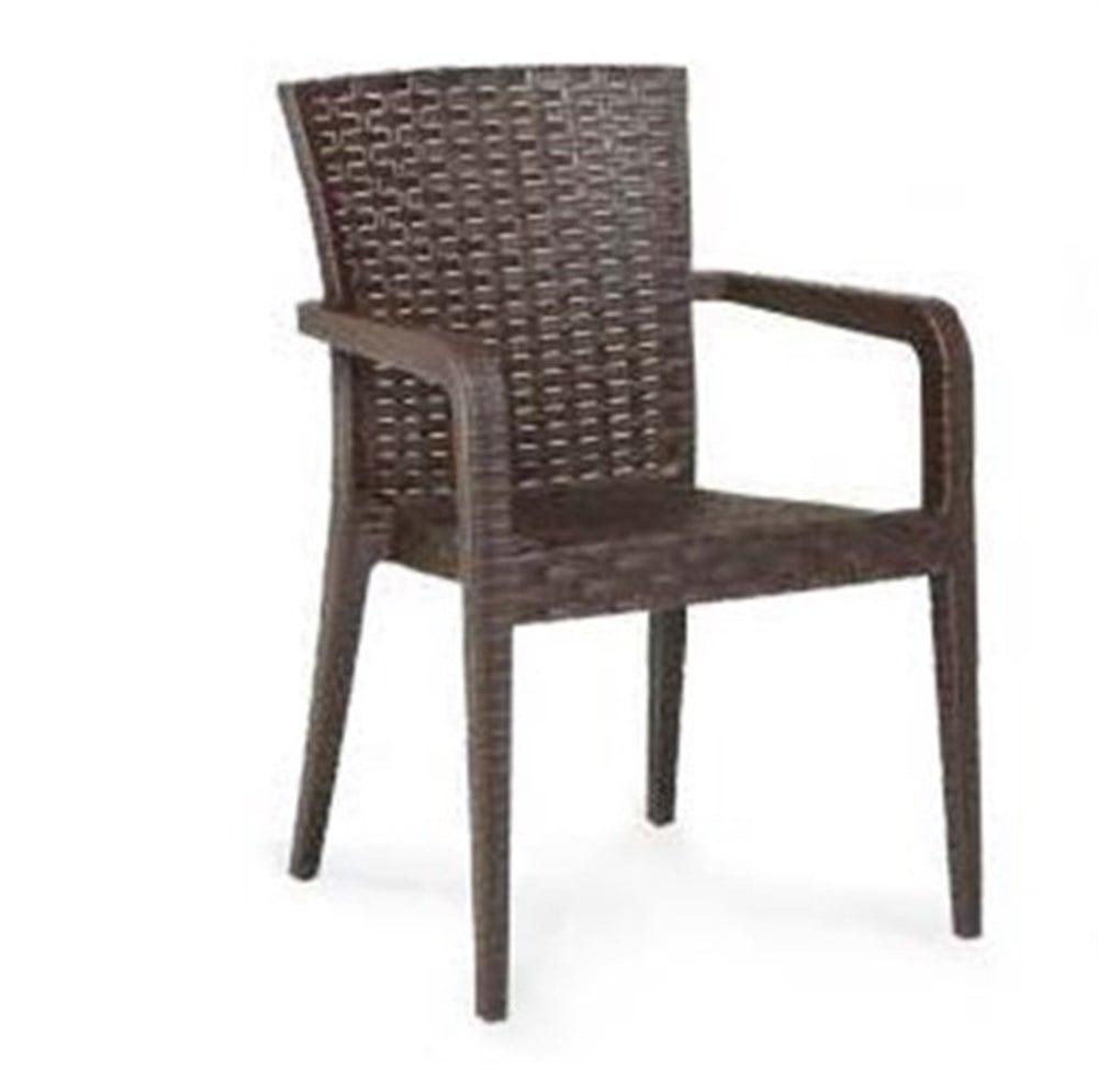 ARIZONA 80X140  & ALBERTA ENJEKSİYON RATTAN MASA TAKIMI KAHVE