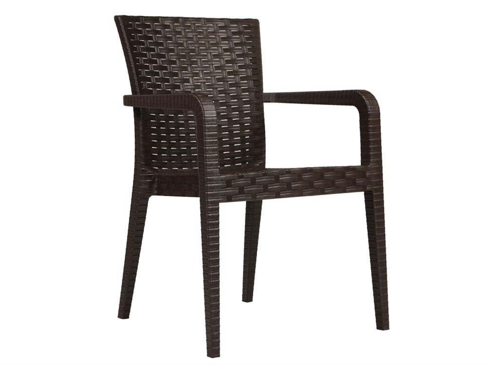 ARIZONA 80X140 MASA ALBERTA SANDALYE RATTAN PLASTİK MASA TAKIMI KAHVE
