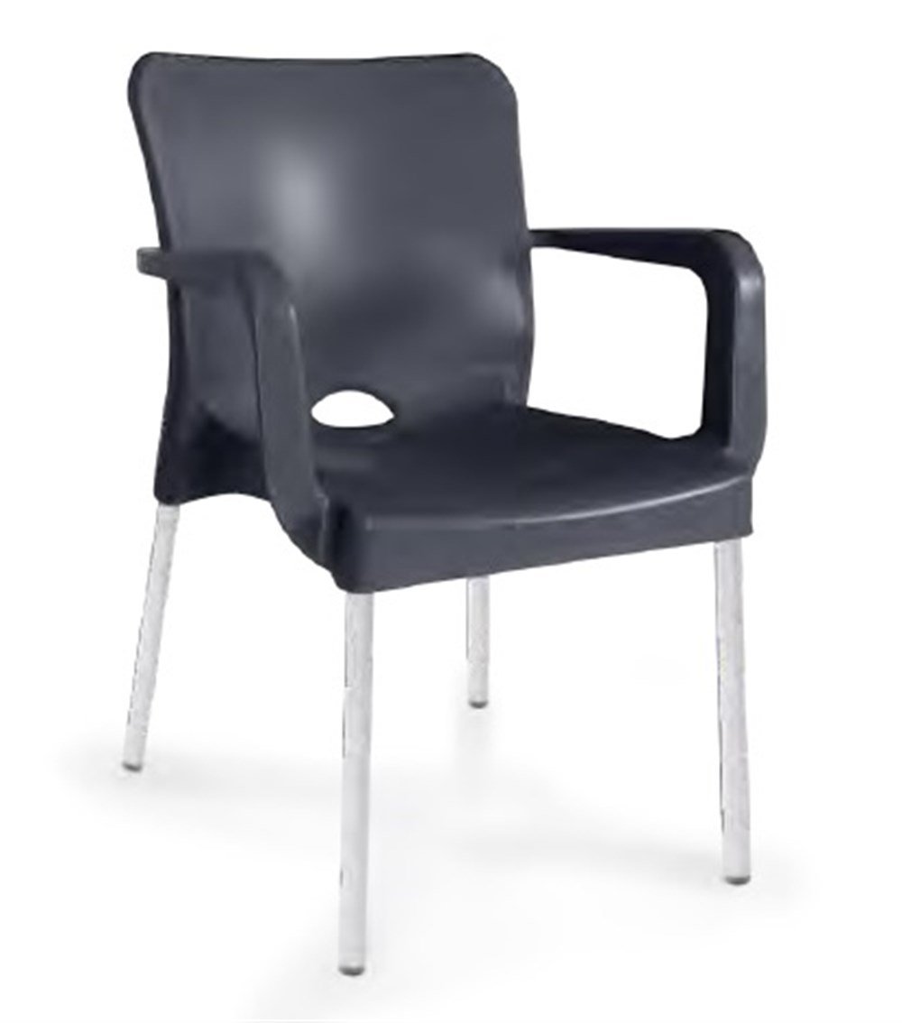 FULYA METAL AYAKLI PLASTİK BAHÇE SANDALYESİ LACİVERT (6 ADET)