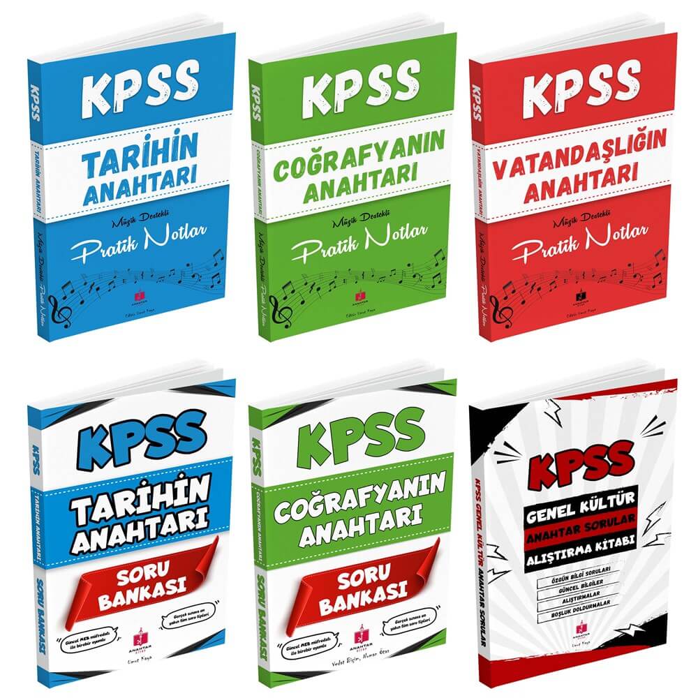 2022 KPSS Süper 6'lı Genel Kültür Müzik Destekli Pratik Notlar ve Soru Bankası Seti