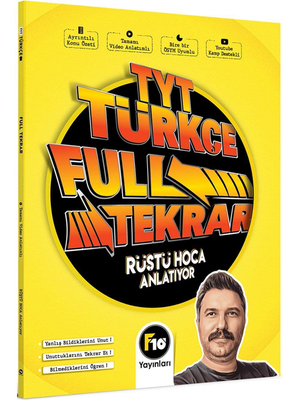 2025 Rüştü Hoca TYT Türkçe Full Tekrar Video Ders Kitabı F10 Yayınları
