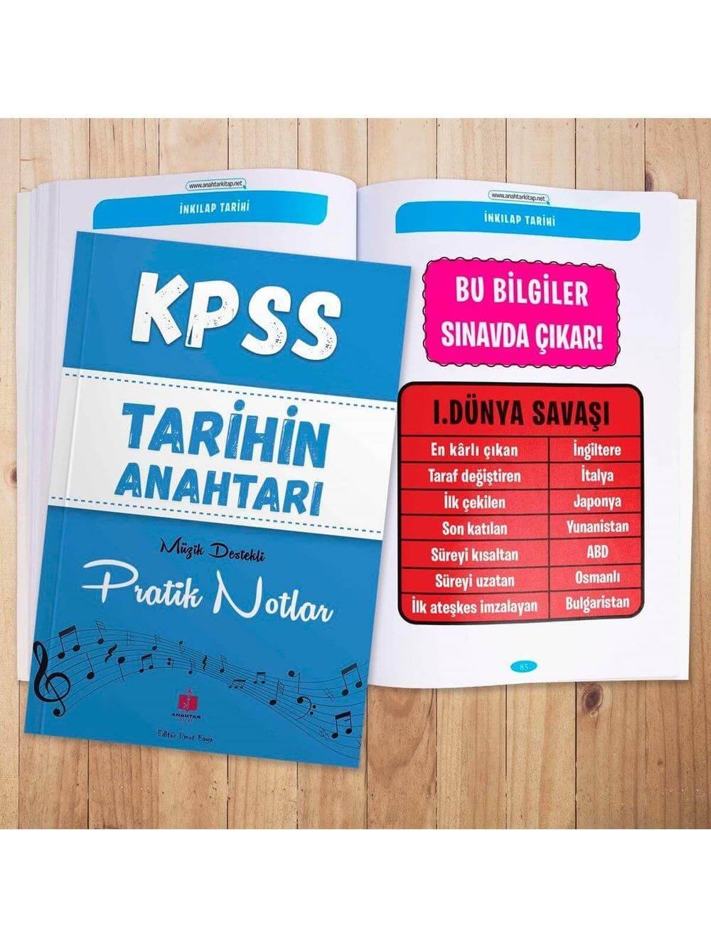 2026 Anahtar Kitap KPSS Tarihin Anahtarı Müzik Destekli Pratik Notlar