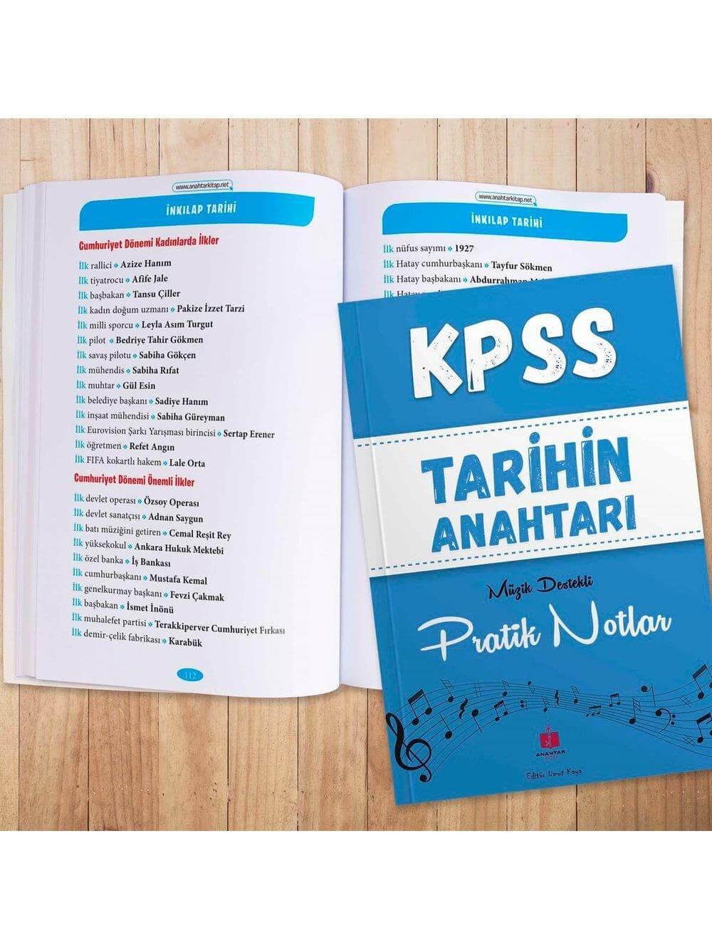 2026 Anahtar Kitap KPSS Tarihin Anahtarı Müzik Destekli Pratik Notlar