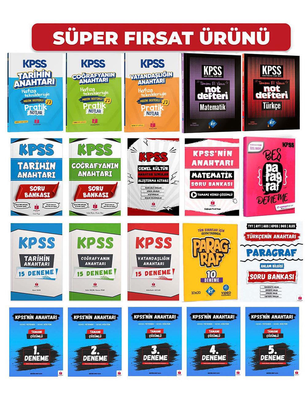 2026 KPSS'nin Anahtarı Lisans Süper Kamp Seti Genel Kültür Genel Yetenek Konu Soru Deneme 20 Kitap