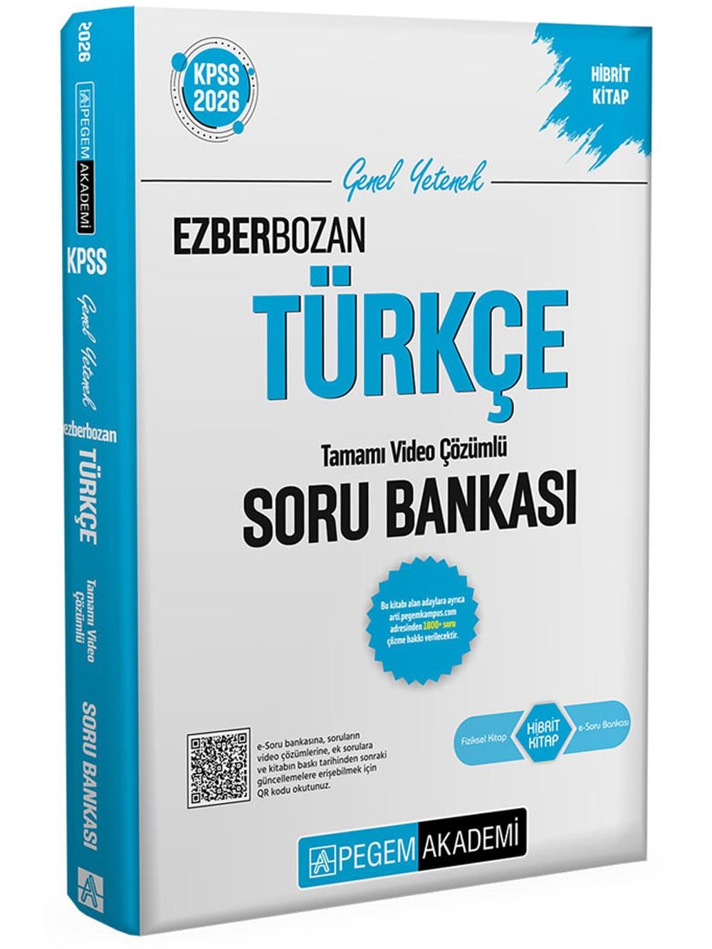 2026 Pegem Yayınları KPSS Genel Yetenek Genel Kültür Ezberbozan Türkçe Tamamı Video Çözümlü Soru Bankası