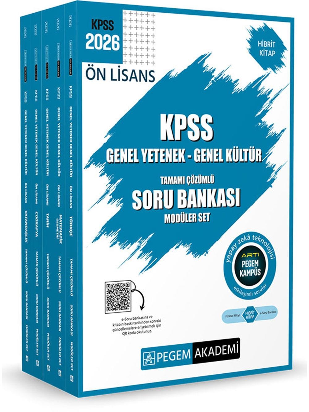 2026 Pegem Yayınları KPSS Ön Lisans Soru Bankası Modüler Set Genel Yetenek Genel Kültür Tamamı Çözümlü