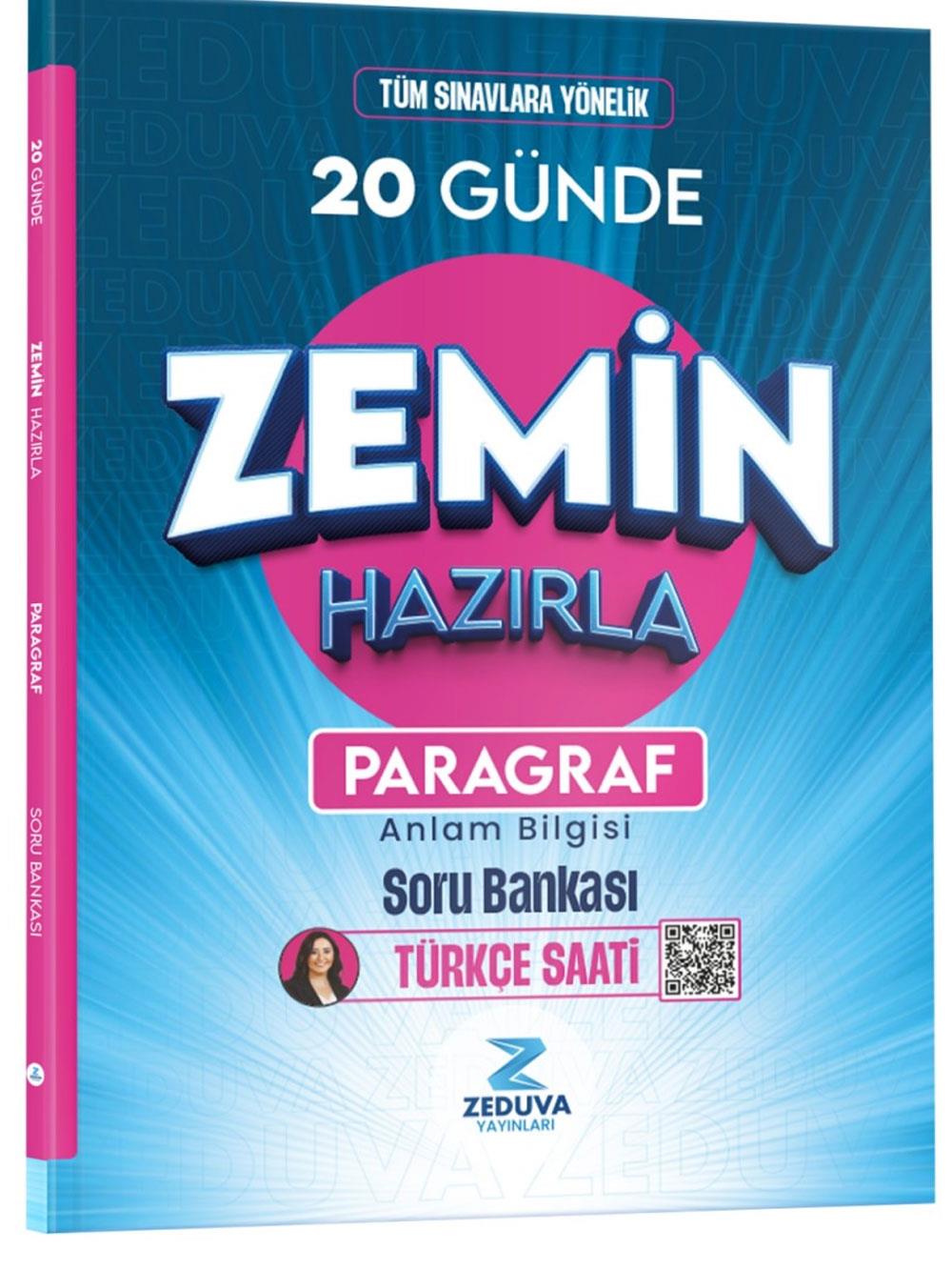 2026 Zeduva Yayınları Türkçe Saati 20 Günde Zemin Hazırla Paragraf Anlam Bilgisi Soru Bankası Öznur Saat Yıldırım