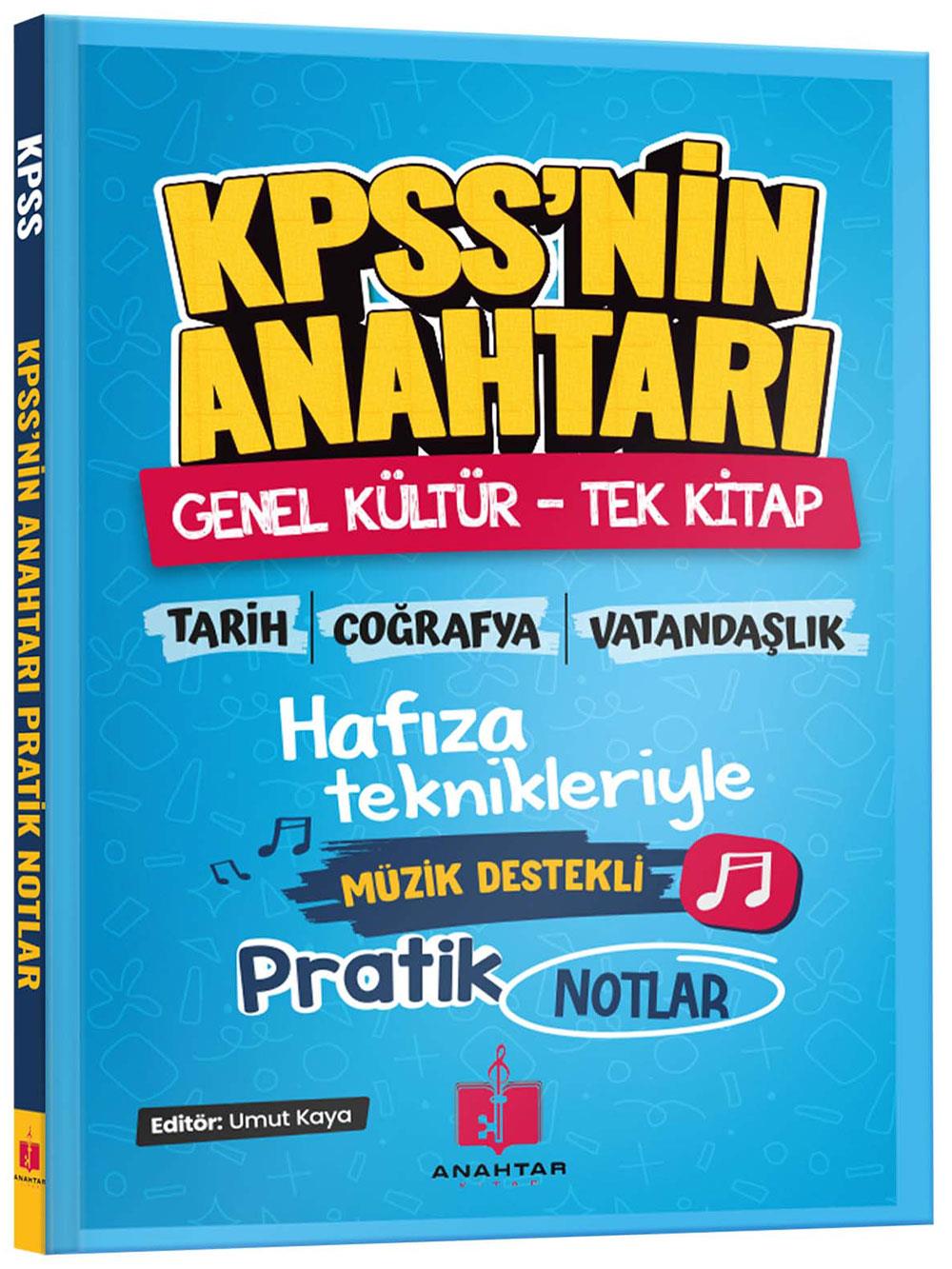 Anahtar Kitap 2026 KPSS'nin Anahtarı Hafıza Teknikleriyle Müzik Destekli Pratik Notlar - Genel Kültür Tek Kitap