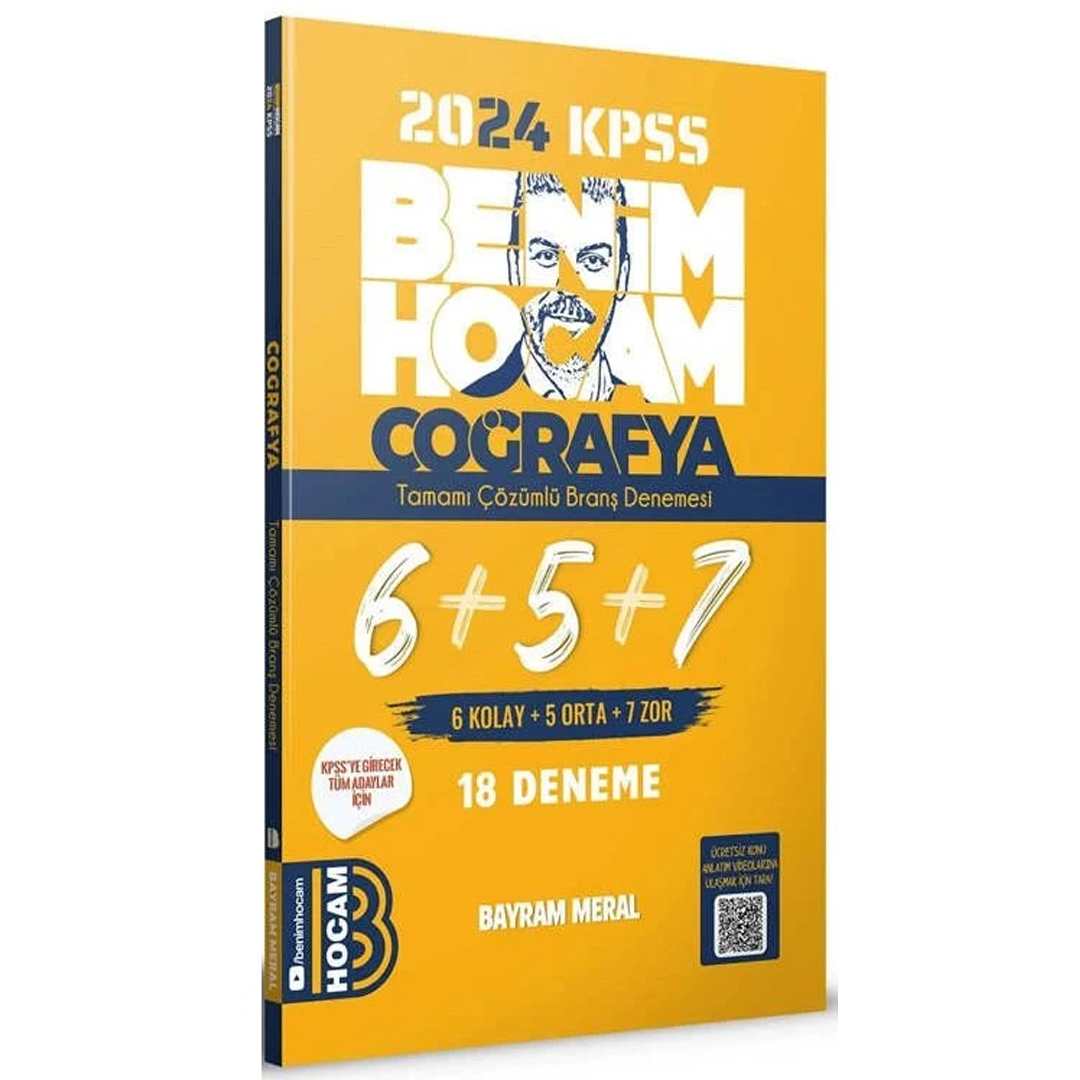 Benim Hocam 2024 KPSS Coğrafya 18 Deneme Çözümlü - Bayram Meral