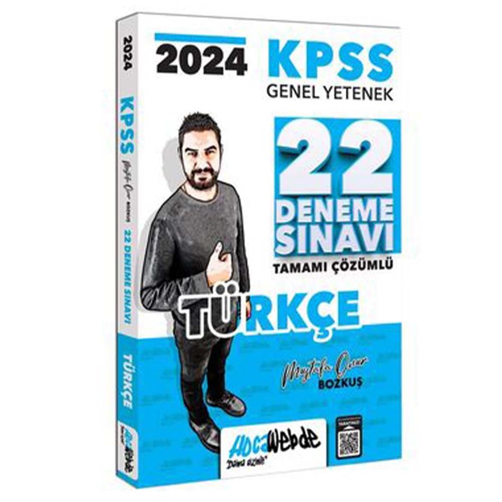HocaWebde Yayınları 2024 KPSS GY Türkçe Tamamı Çözümlü 22 Deneme Sınavı