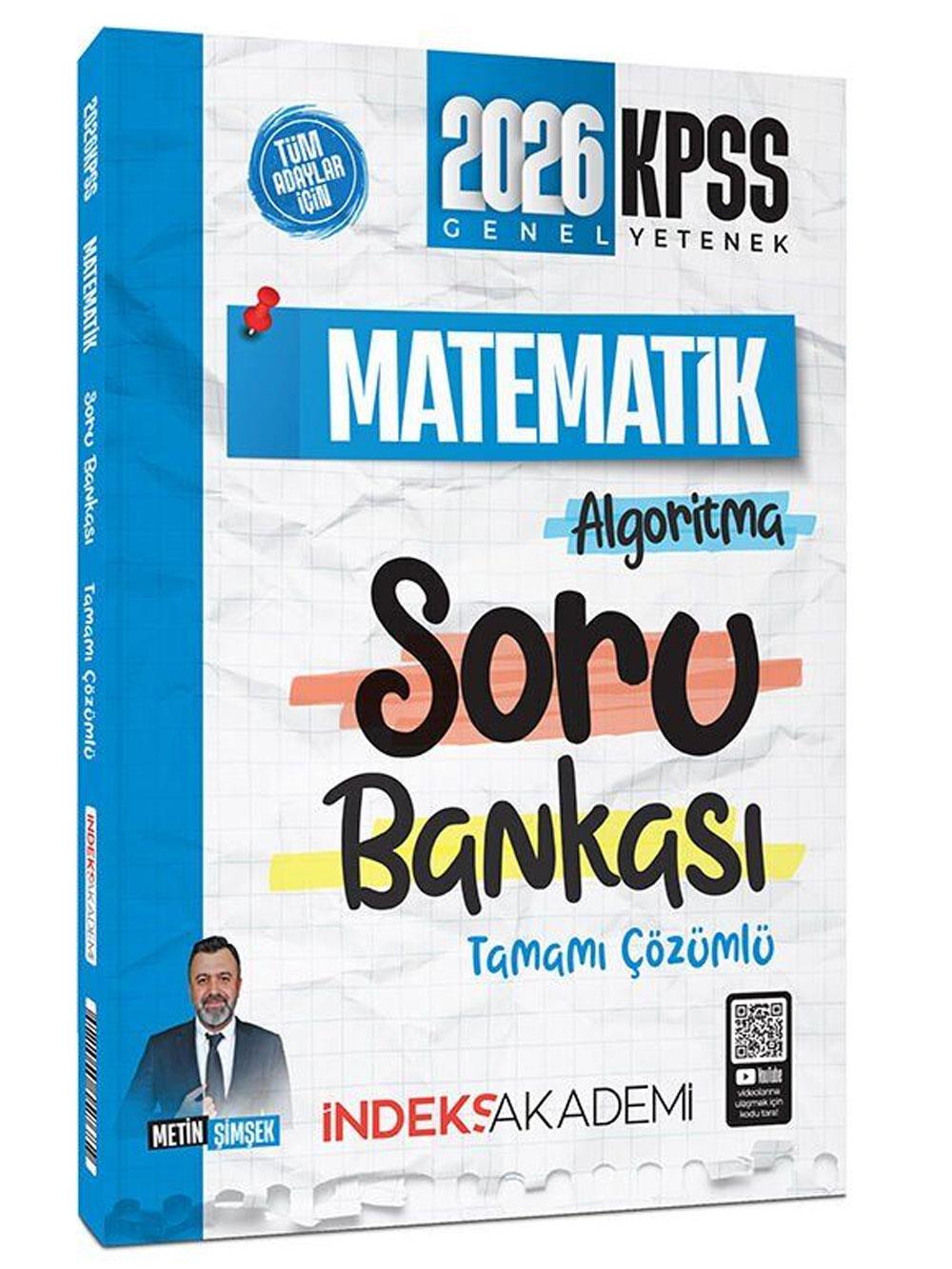 İndeks Akademi 2026 KPSS Matematik Algoritma Soru Bankası Çözümlü - Metin Şimşek