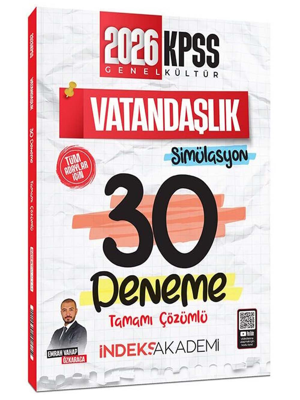 İndeks Akademi 2026 KPSS Vatandaşlık Simülasyon 30 Deneme Çözümlü - Emrah Vahap Özkaraca