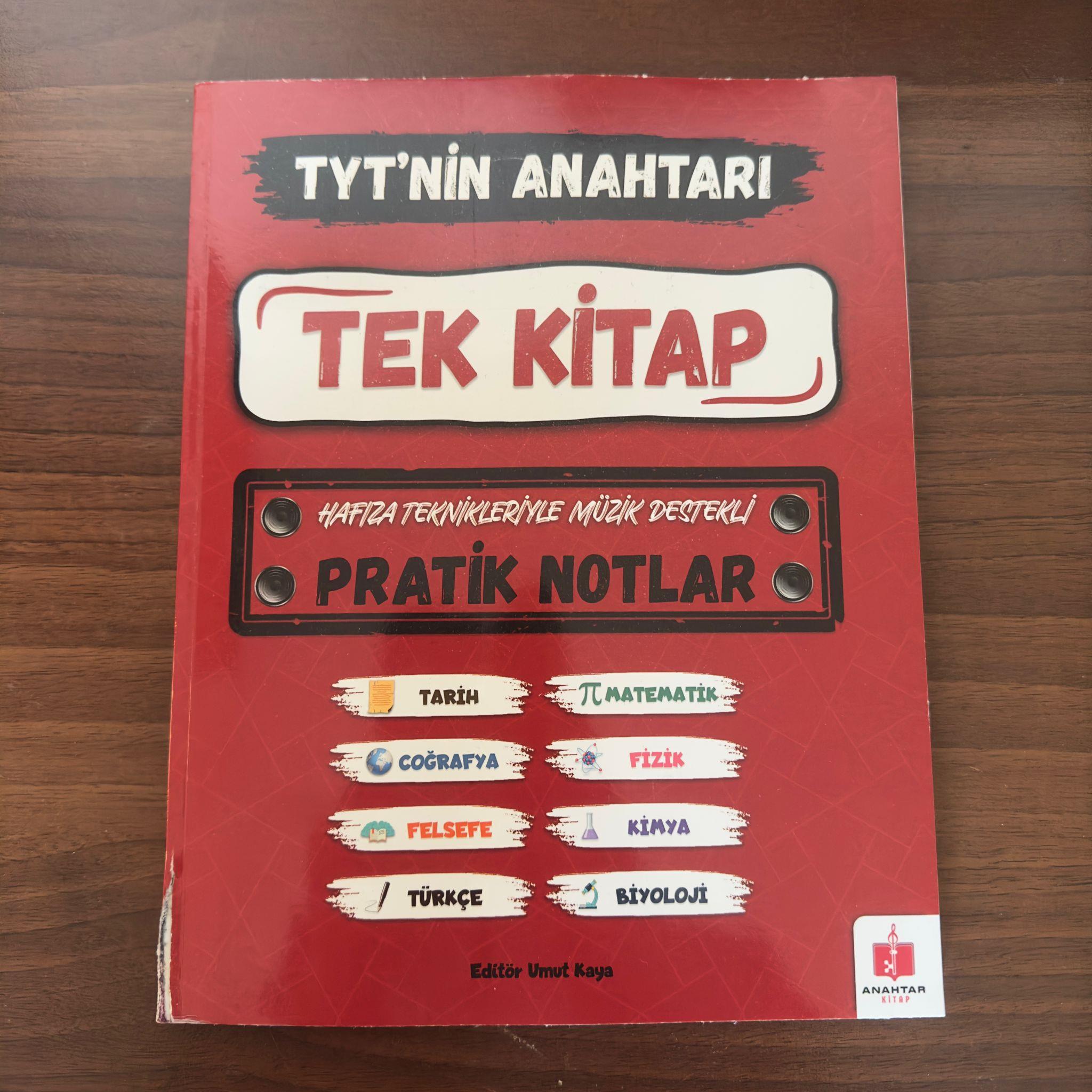(Outlet) 2024 TYT'nin Anahtarı Tüm Dersler Tek Kitap Hafıza Teknikleriyle Müzik Destekli Pratik Notlar