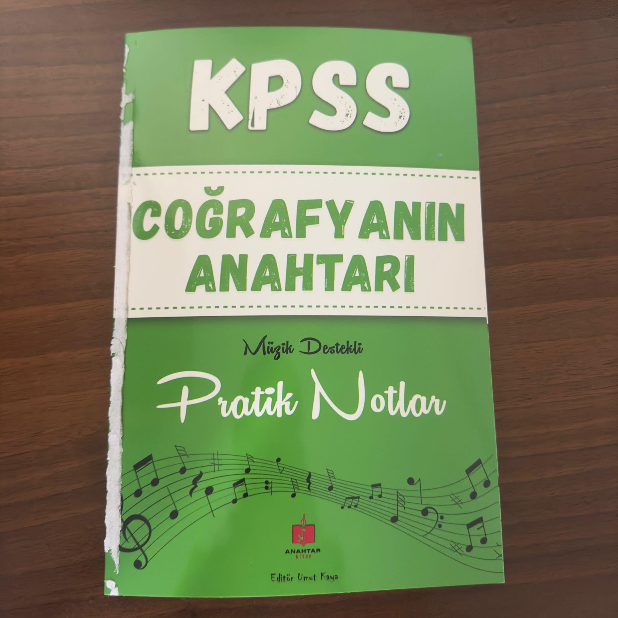 (Outlet) Anahtar Kitap KPSS Coğrafyanın Anahtarı Müzik Destekli Pratik Notlar