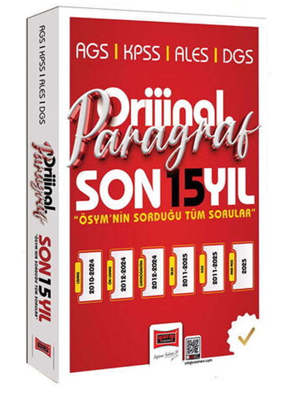 Yargı Yayınları 2024 Benzersiz Paragraf KPSS-ALES-DGS Son 15 Yıl Çıkmış Sınav Soruları (2023 Dahil)
