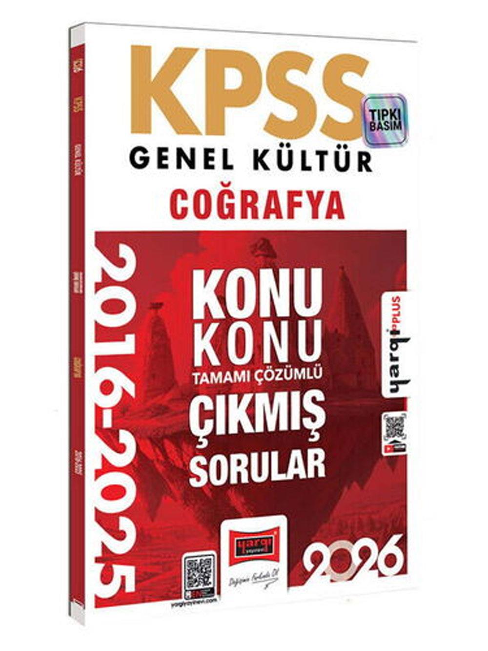 Yargı Yayınları 2026 KPSS Genel Kültür Coğrafya 2016-2026 Konu Konu Tamamı Çözümlü Çıkmış Sorular