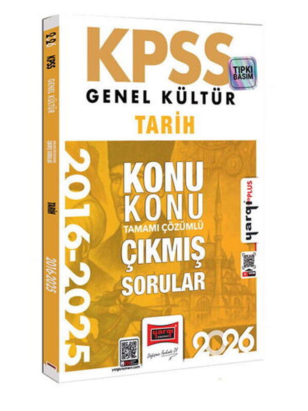 Yargı Yayınları 2026 KPSS Genel Kültür Tarih 2016-2026 Konu Konu Tamamı Çözümlü Çıkmış Sorular