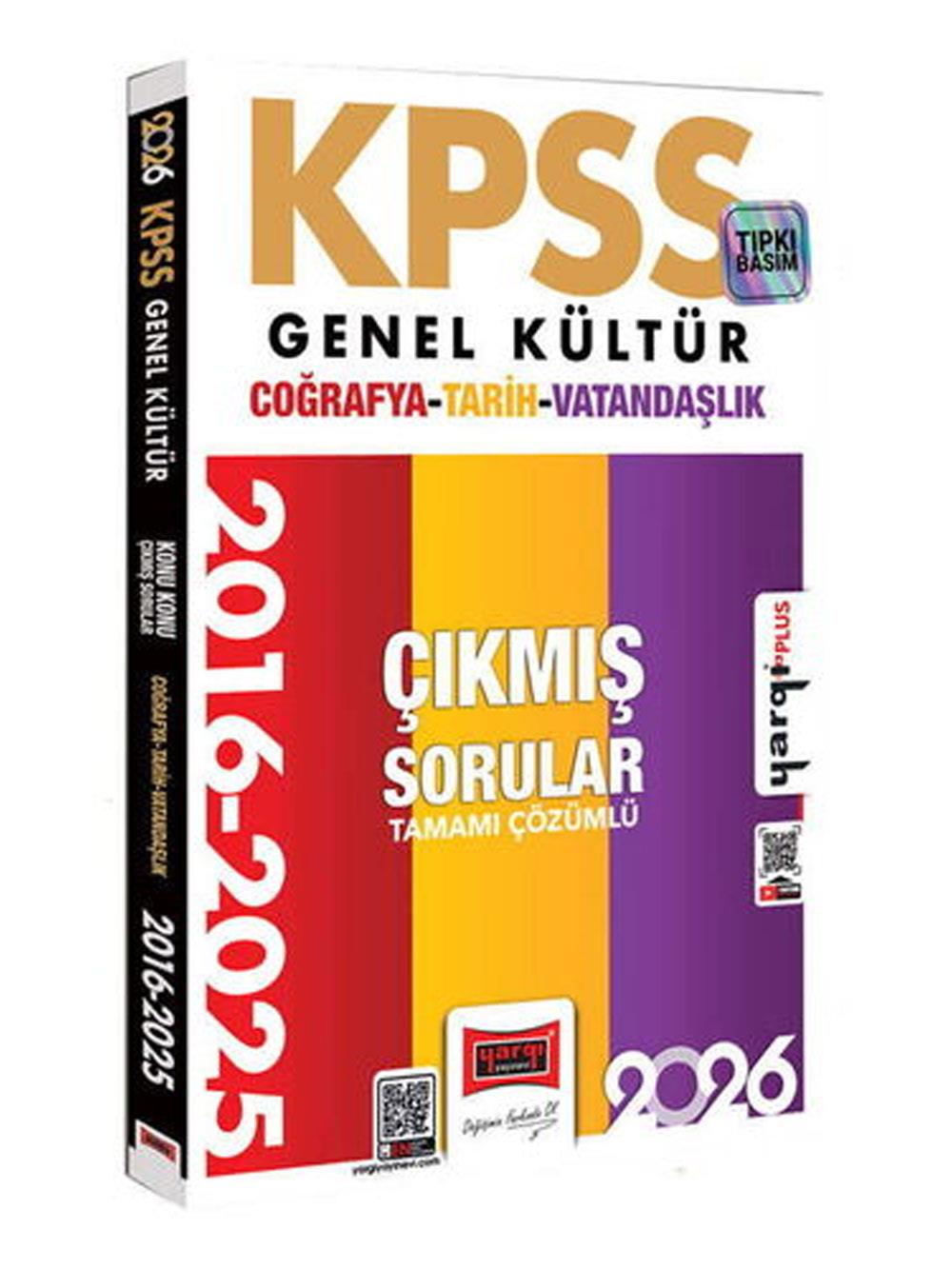 Yargı Yayınları 2026 KPSS Genel Kültür Tarih-Coğrafya-Vatandaşlık 2016-2026 Konu Konu Tamamı Çözümlü Çıkmış Sorular