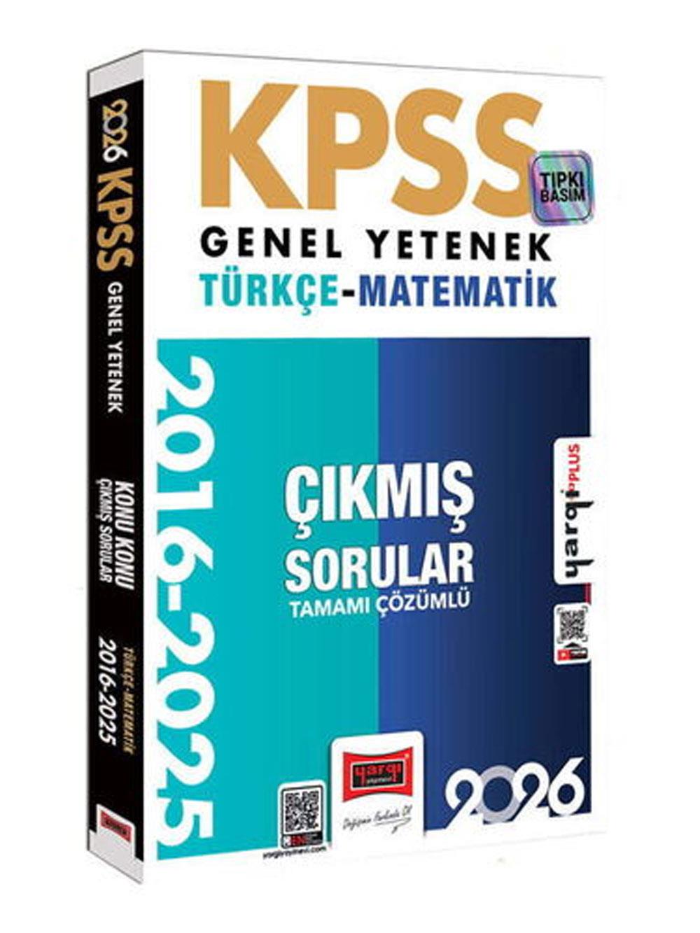 Yargı Yayınları 2026 KPSS Genel Yetenek Türkçe-Matematik 2016-2026 Konu Konu Tamamı Çözümlü Çıkmış Sorular