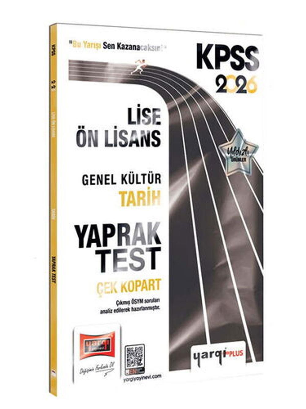 Yargı Yayınları 2026 KPSS Lise-Ön Lisans Genel Kültür Tarih Çek Kopart Yaprak Test