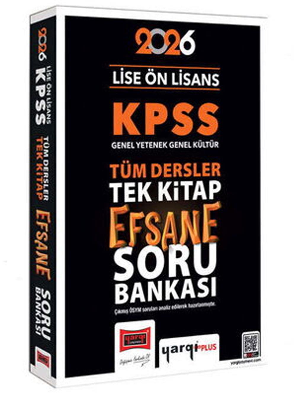 Yargı Yayınları 2026 KPSS Lise Ön Lisans GK-GY Tüm Dersler Tek Kitap Efsane Soru Bankası